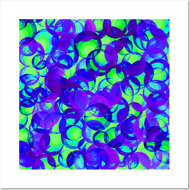 Bubble Abstract Purple Blue Lime Green Wall Art by Klssaginaw